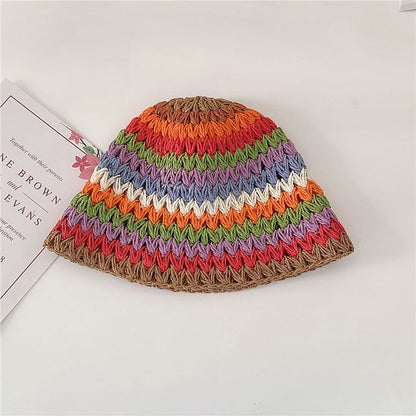 Rainbow Stripe Cloche Hat SpreePicky