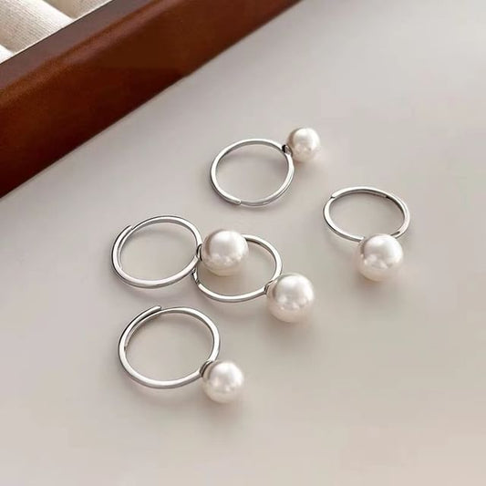 Faux Pearl Sterling Silver Ring SpreePicky