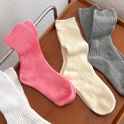 Set of 3 Pairs: Plain Ribbed Short Socks SpreePicky