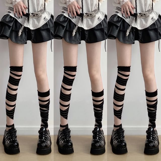 Patterned Over The Knee Socks / Set SpreePicky