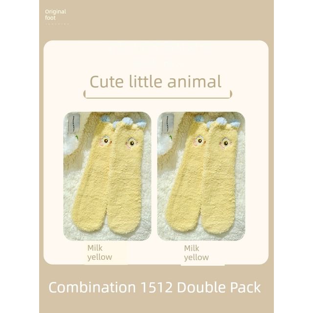 Cartoon Coral Fleece Short Socks / Set SpreePicky