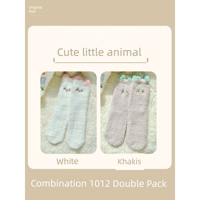 Cartoon Coral Fleece Short Socks / Set SpreePicky