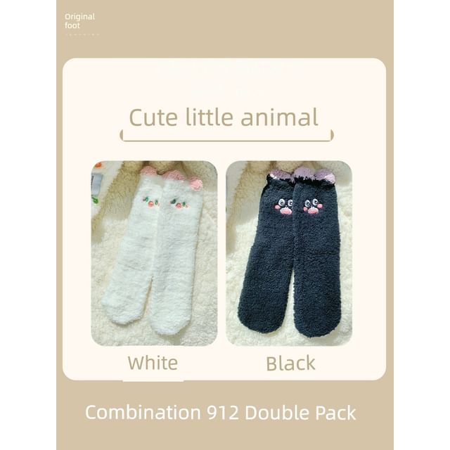 Cartoon Coral Fleece Short Socks / Set SpreePicky