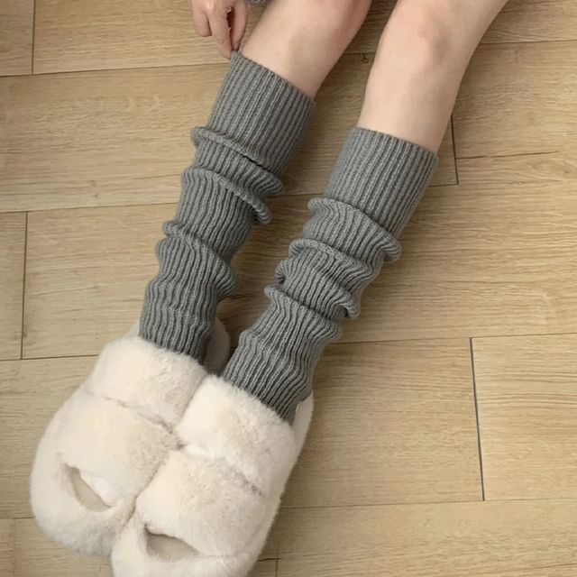 Plain Ribbed Knee Leg Warmers / Set SpreePicky