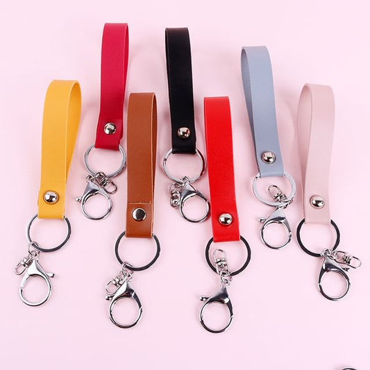 Faux Leather Strap Bag Charm Keyring SpreePicky