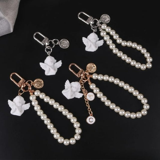 Angel Faux Alloy / Faux Pearl Bag Charm Keyring (Various Designs) SpreePicky