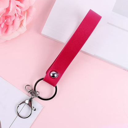 Faux Leather Strap Bag Charm Keyring SpreePicky