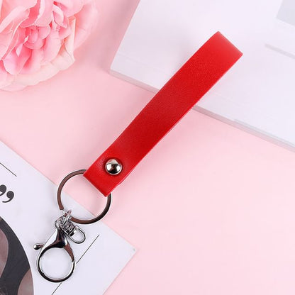 Faux Leather Strap Bag Charm Keyring SpreePicky