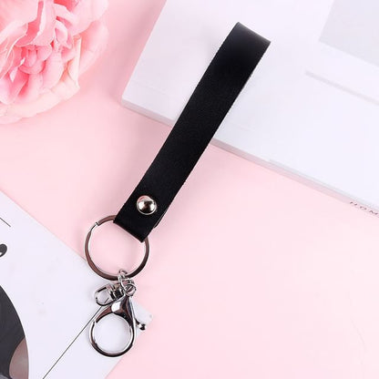 Faux Leather Strap Bag Charm Keyring SpreePicky