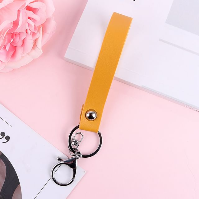 Faux Leather Strap Bag Charm Keyring SpreePicky