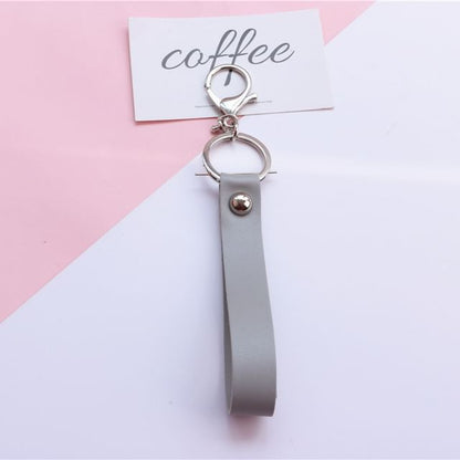 Faux Leather Strap Bag Charm Keyring SpreePicky