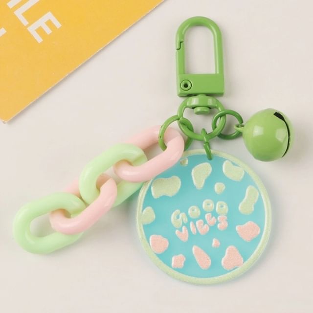 Acrylic Bell Chunky Chain Bag Charm Keyring (Various Designs) SpreePicky