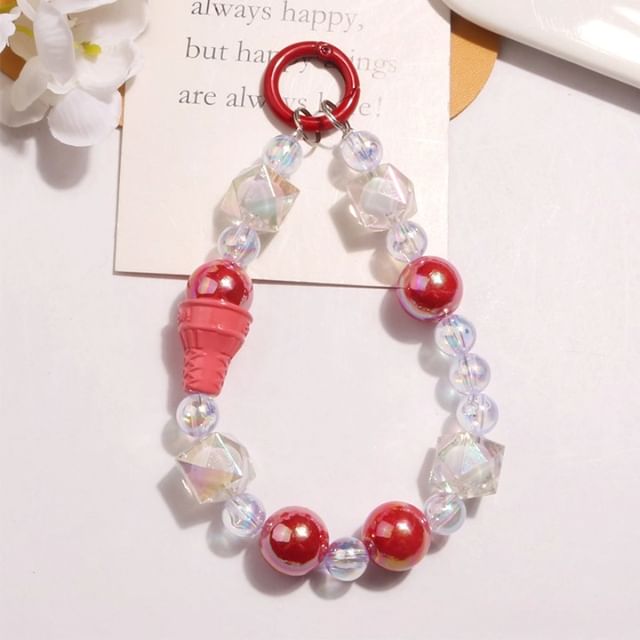 Ice Cream Acrylic Bead Bag Charm Keyring SpreePicky