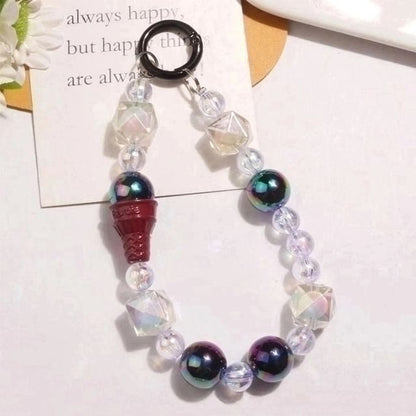 Ice Cream Acrylic Bead Bag Charm Keyring SpreePicky