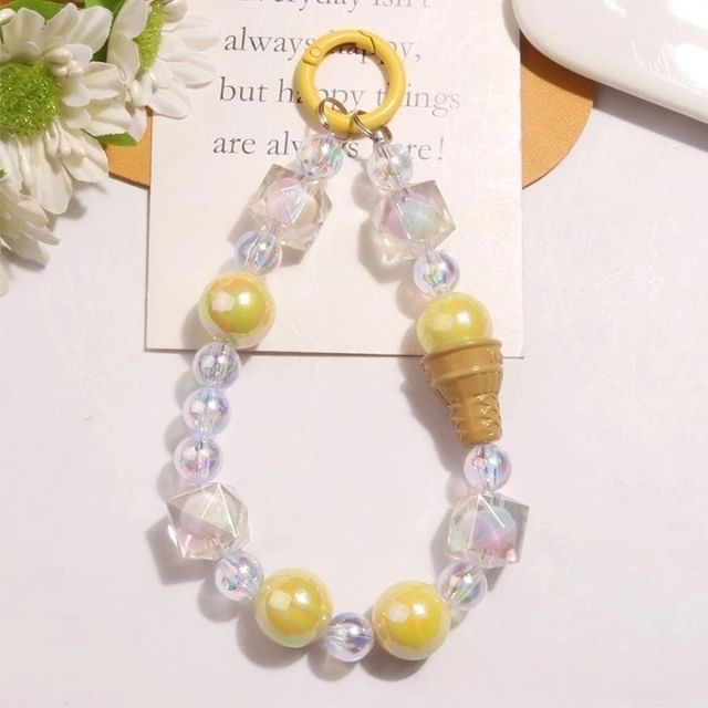 Ice Cream Acrylic Bead Bag Charm Keyring SpreePicky