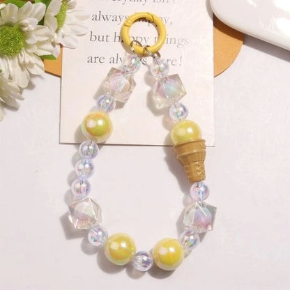 Ice Cream Acrylic Bead Bag Charm Keyring SpreePicky