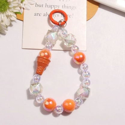 Ice Cream Acrylic Bead Bag Charm Keyring SpreePicky