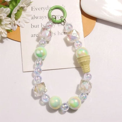 Ice Cream Acrylic Bead Bag Charm Keyring SpreePicky