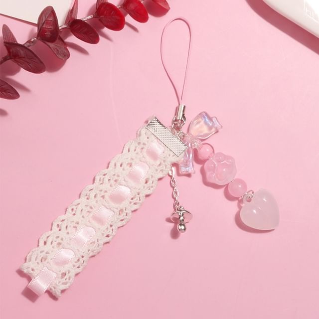 Heart Lace Acrylic Phone Charm (Various Designs) SpreePicky