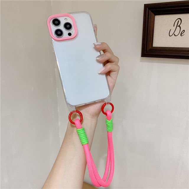 Phone Strap Transparent Phone Case - iPhone 15 Pro Max / 15 Pro / 15 Plus / 15 / 14 Pro Max / 14 Pro / 14 Plus / 14 / 13 Pro Max / 13 Pro / 13 / 13 mini / 12 Pro Max / 12 Pro / 12 / 12 mini SpreePicky