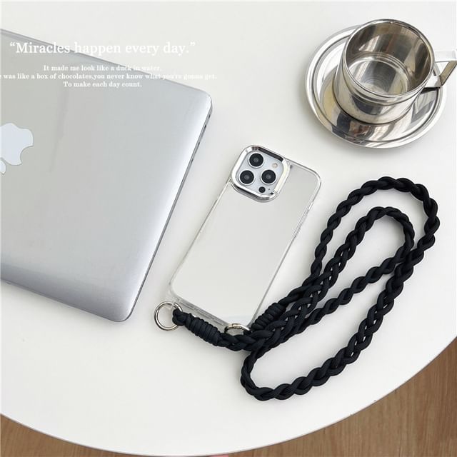 Braided Lanyard Phone Case - iPhone 15 Pro Max / 15 Pro / 15 Plus / 15 / 14 Pro Max / 14 Pro / 14 Plus / 14 / 13 Pro Max / 13 Pro / 13 / 13 mini / 12 Pro Max / 12 Pro / 12 / 12 mini SpreePicky