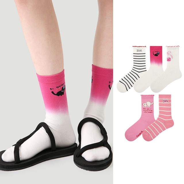 Set of 5 Pairs: Print Socks SpreePicky