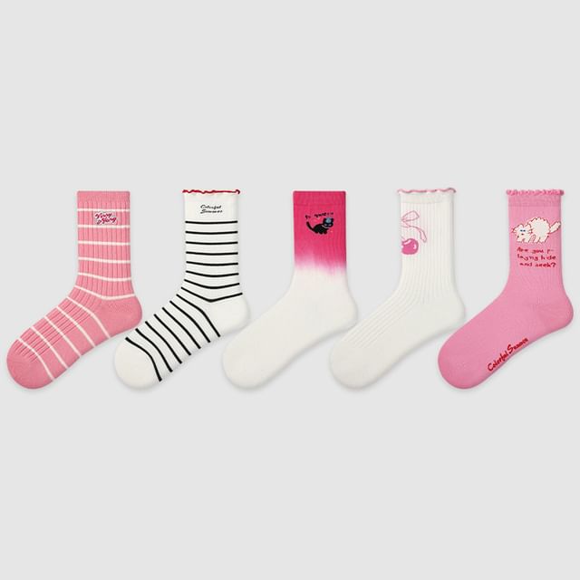 Set of 5 Pairs: Print Socks SpreePicky