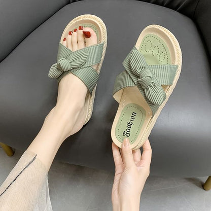 Platform Bow Slide Sandals SpreePicky