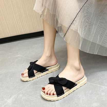 Platform Bow Slide Sandals SpreePicky