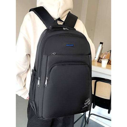 Lettering Applique Nylon Backpack mySite