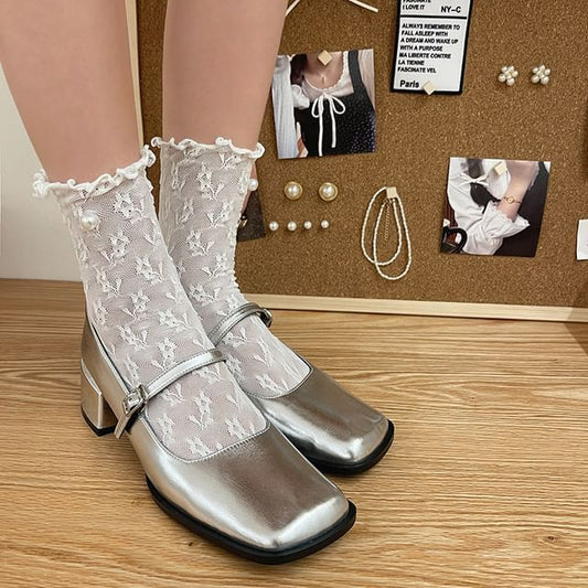 Plain Lace Short Socks SpreePicky