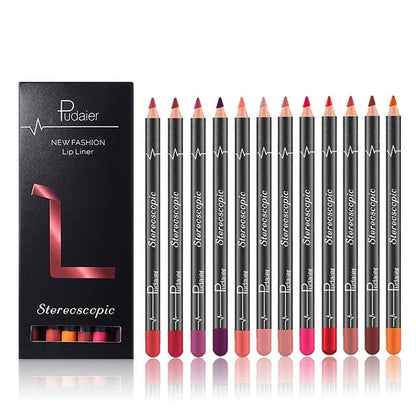 Stereoscopic Lip Liner Set (12 Colors) SpreePicky