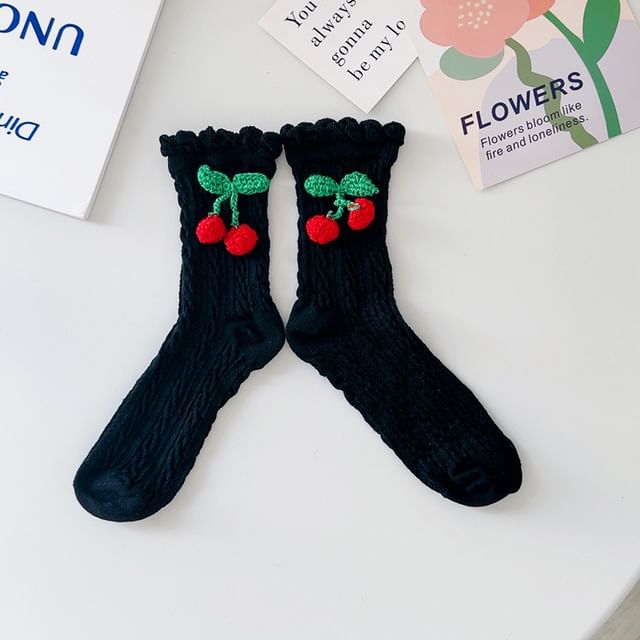 Cherry Crochet Short Socks SpreePicky