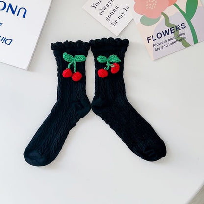 Cherry Crochet Short Socks SpreePicky