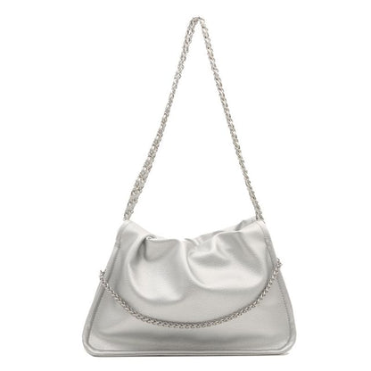 Faux Leather Chained Shoulder Bag SpreePicky