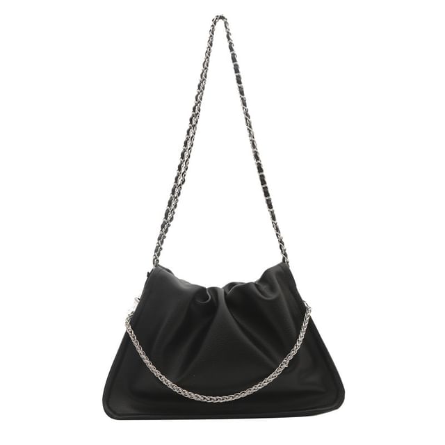 Faux Leather Chained Shoulder Bag SpreePicky