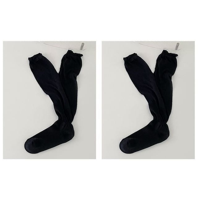 Set of 2 Pairs: Plain Shirred Socks SpreePicky