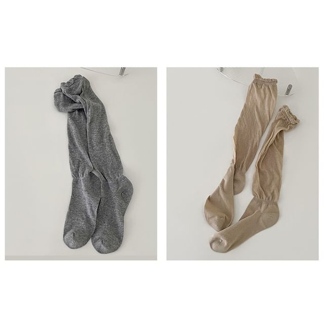 Set of 2 Pairs: Plain Shirred Socks SpreePicky