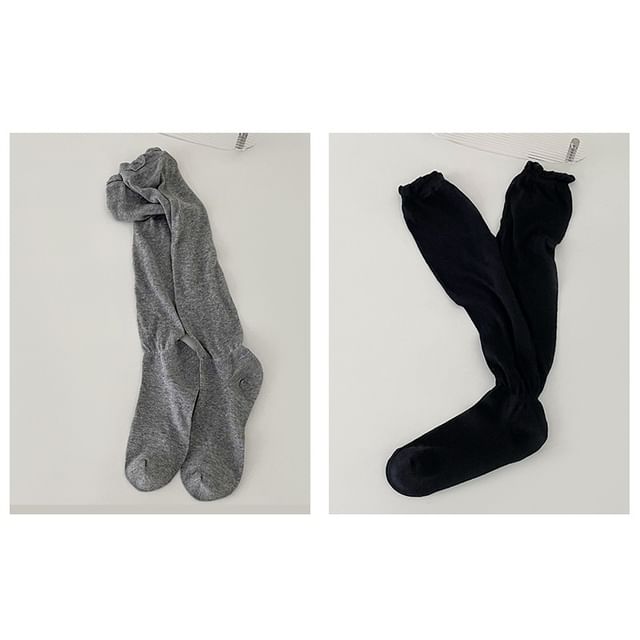 Set of 2 Pairs: Plain Shirred Socks SpreePicky