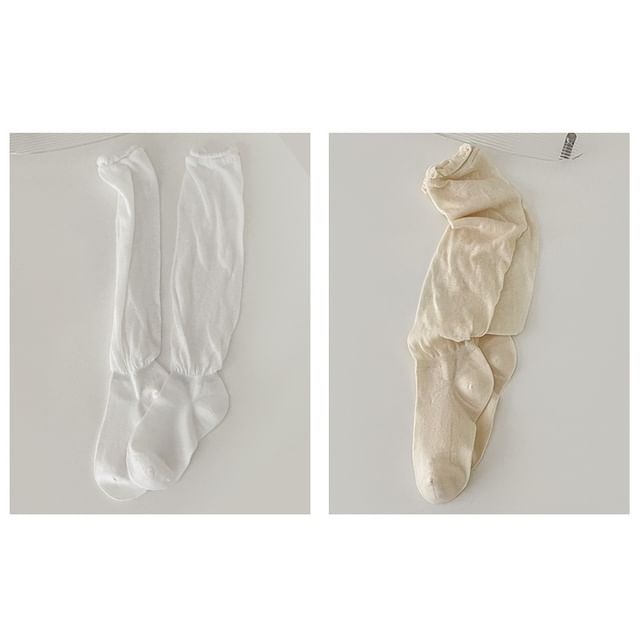 Set of 2 Pairs: Plain Shirred Socks SpreePicky