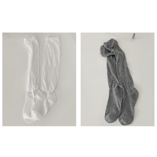 Set of 2 Pairs: Plain Shirred Socks SpreePicky