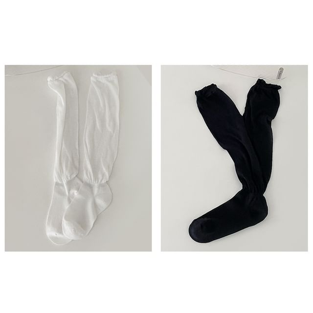 Set of 2 Pairs: Plain Shirred Socks SpreePicky