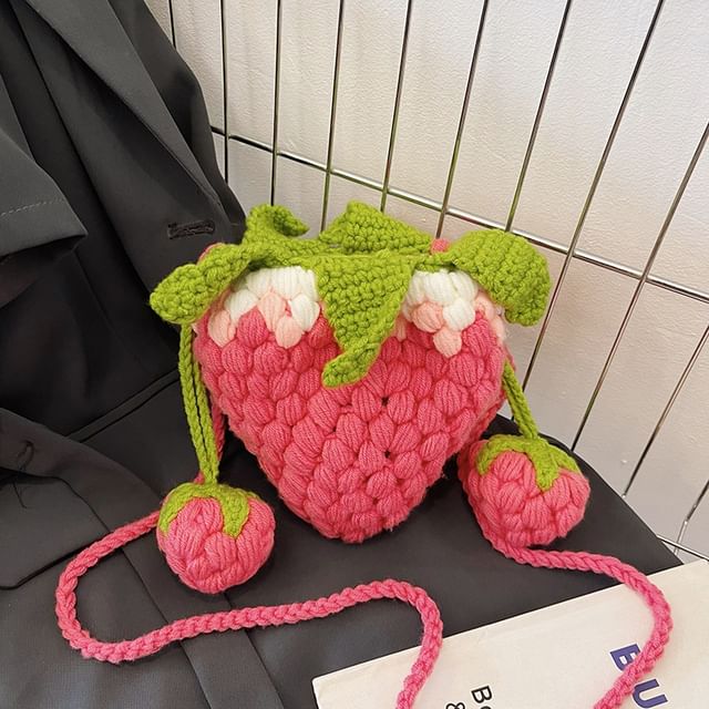 Strawberry Knit Crossbody Bag SpreePicky