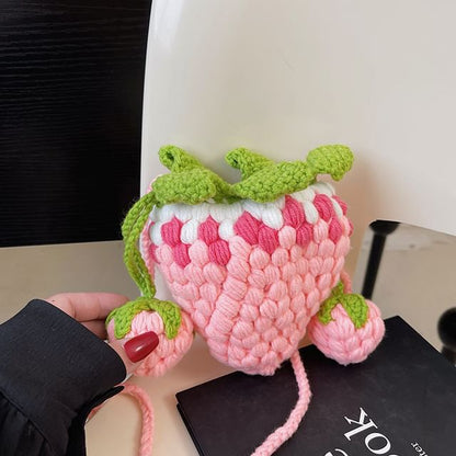 Strawberry Knit Crossbody Bag SpreePicky