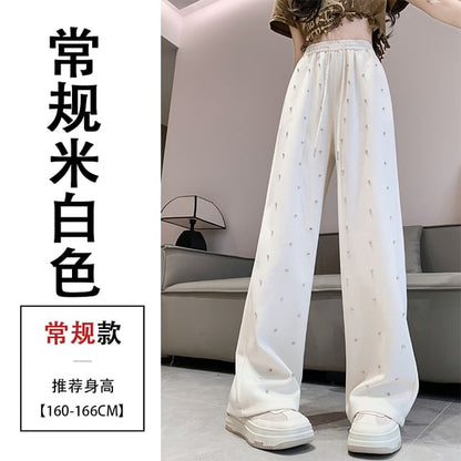 High Waist Rhinestone Wide Leg Pants SpreePicky