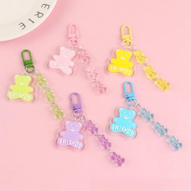 Bear Acrylic Bag Charm Keyring (Various Designs) SpreePicky