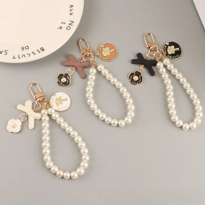 Floral Faux Pearl Bag Charm Keyring (Various Designs) SpreePicky