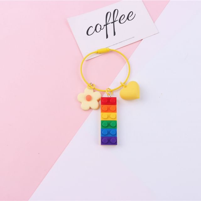 Rainbow Toy Block Bag Charm Keyring (Various Designs) SpreePicky