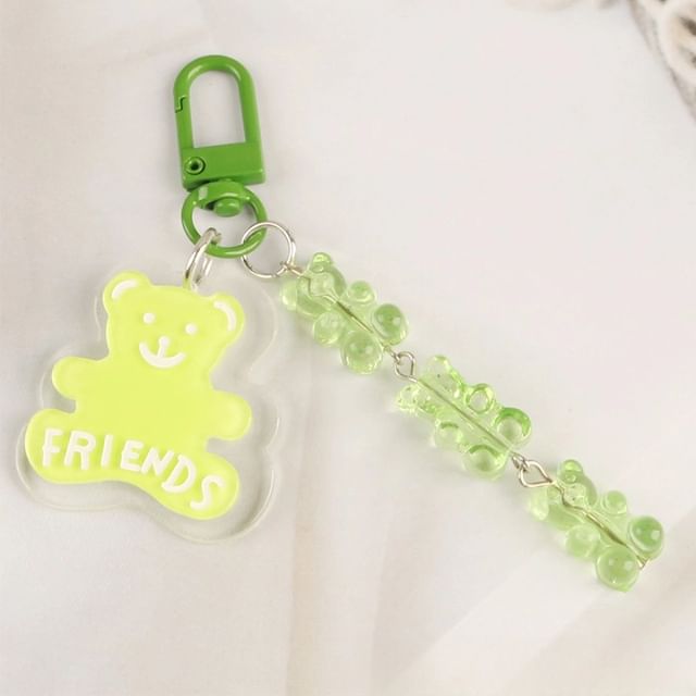 Bear Acrylic Bag Charm Keyring (Various Designs) SpreePicky