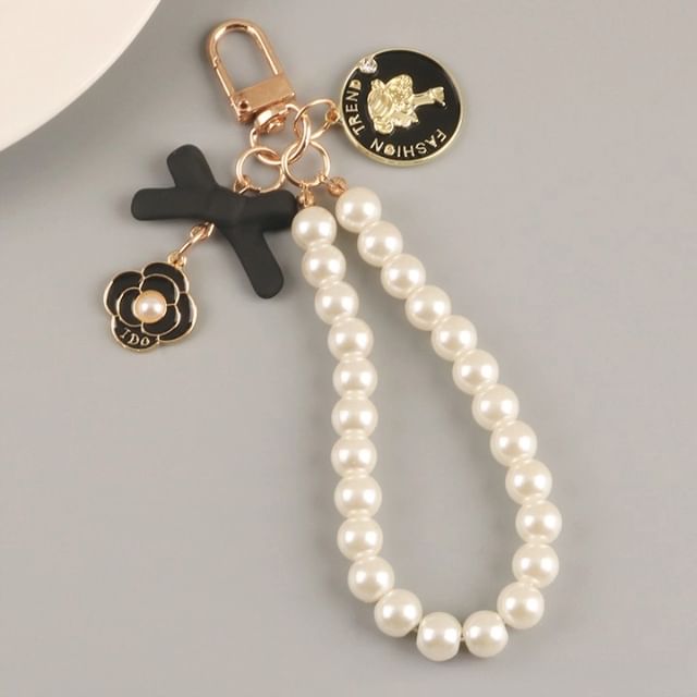 Floral Faux Pearl Bag Charm Keyring (Various Designs) SpreePicky